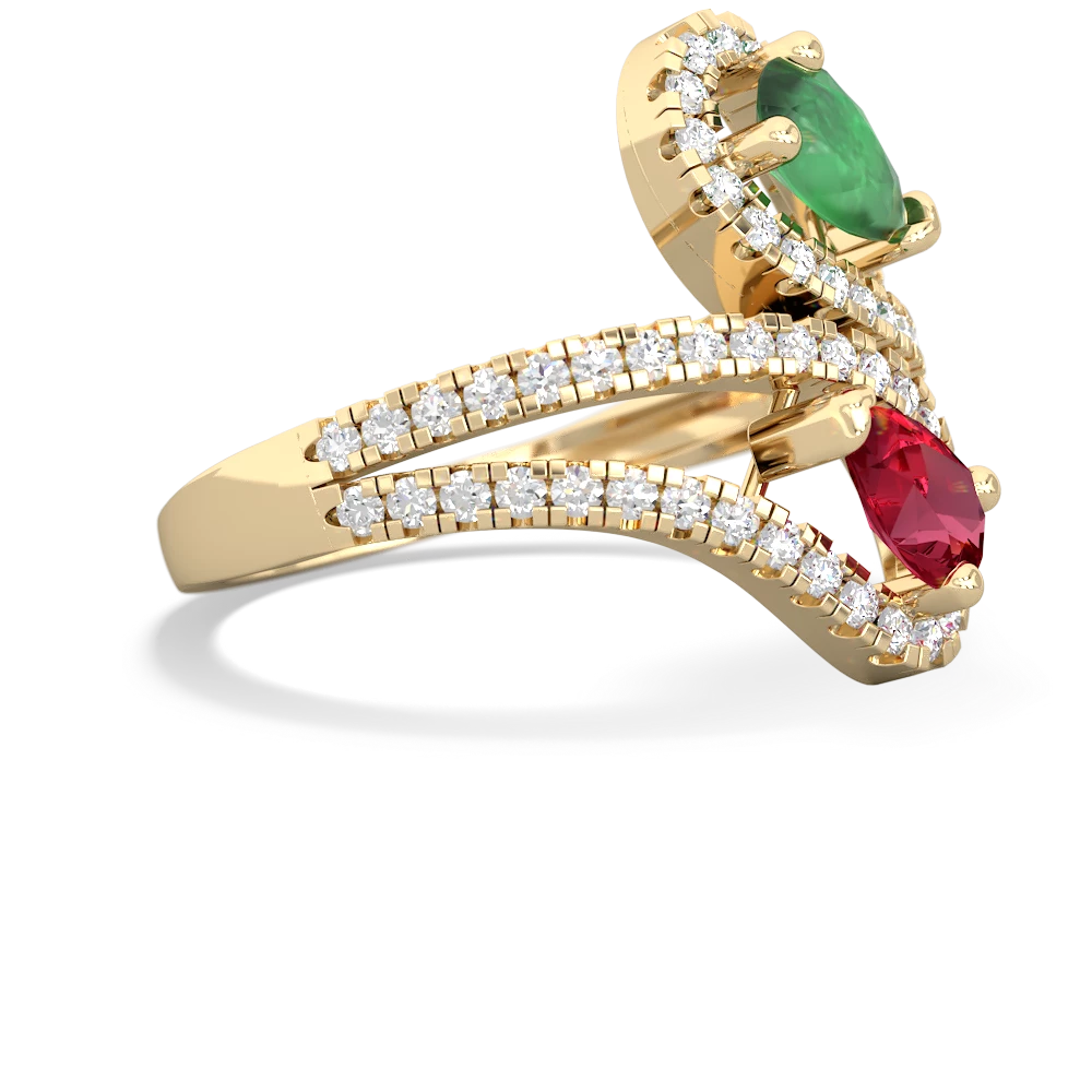 Emerald Diamond Dazzler 14K Yellow Gold ring R3000