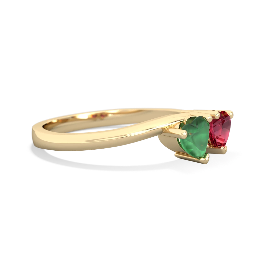 Emerald Sweethearts 14K Yellow Gold ring R5260