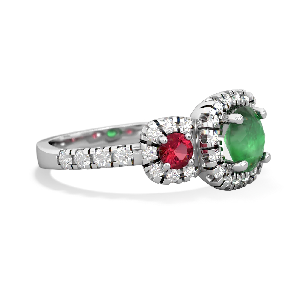 Emerald Regal Halo 14K White Gold ring R5350