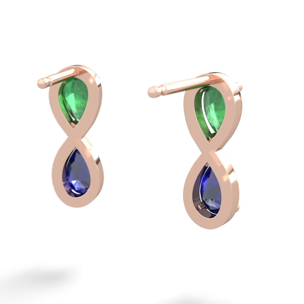 Emerald Infinity 14K Rose Gold earrings E5050