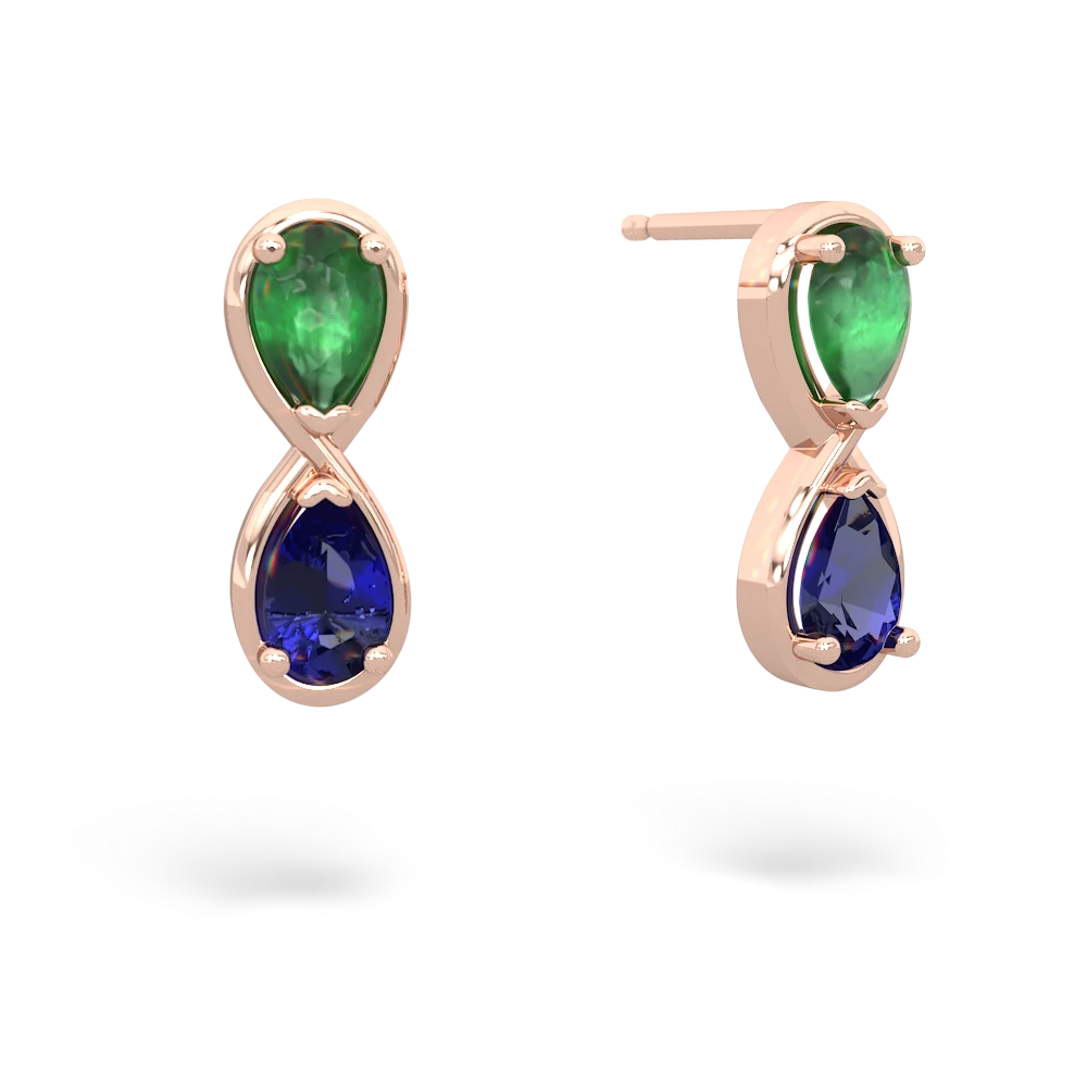 Emerald Infinity 14K Rose Gold earrings E5050