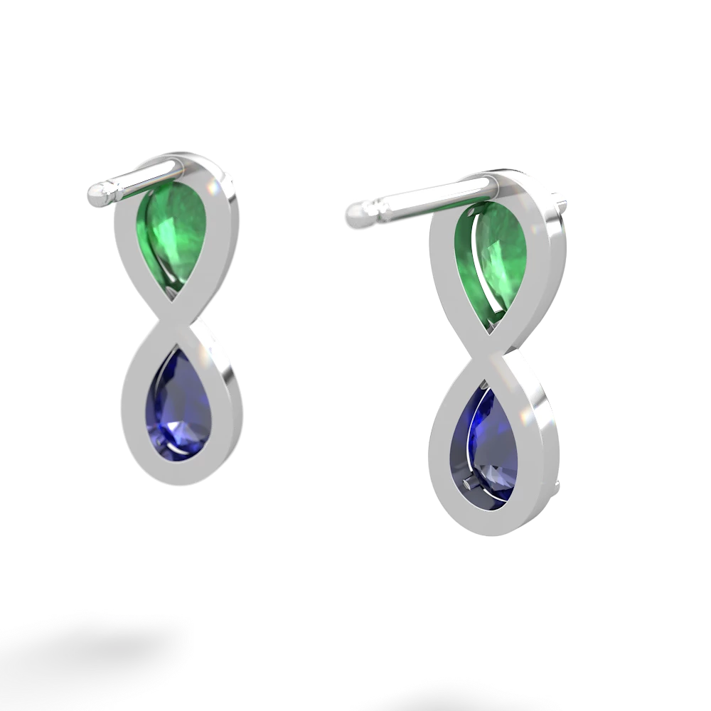 Emerald Infinity 14K White Gold earrings E5050