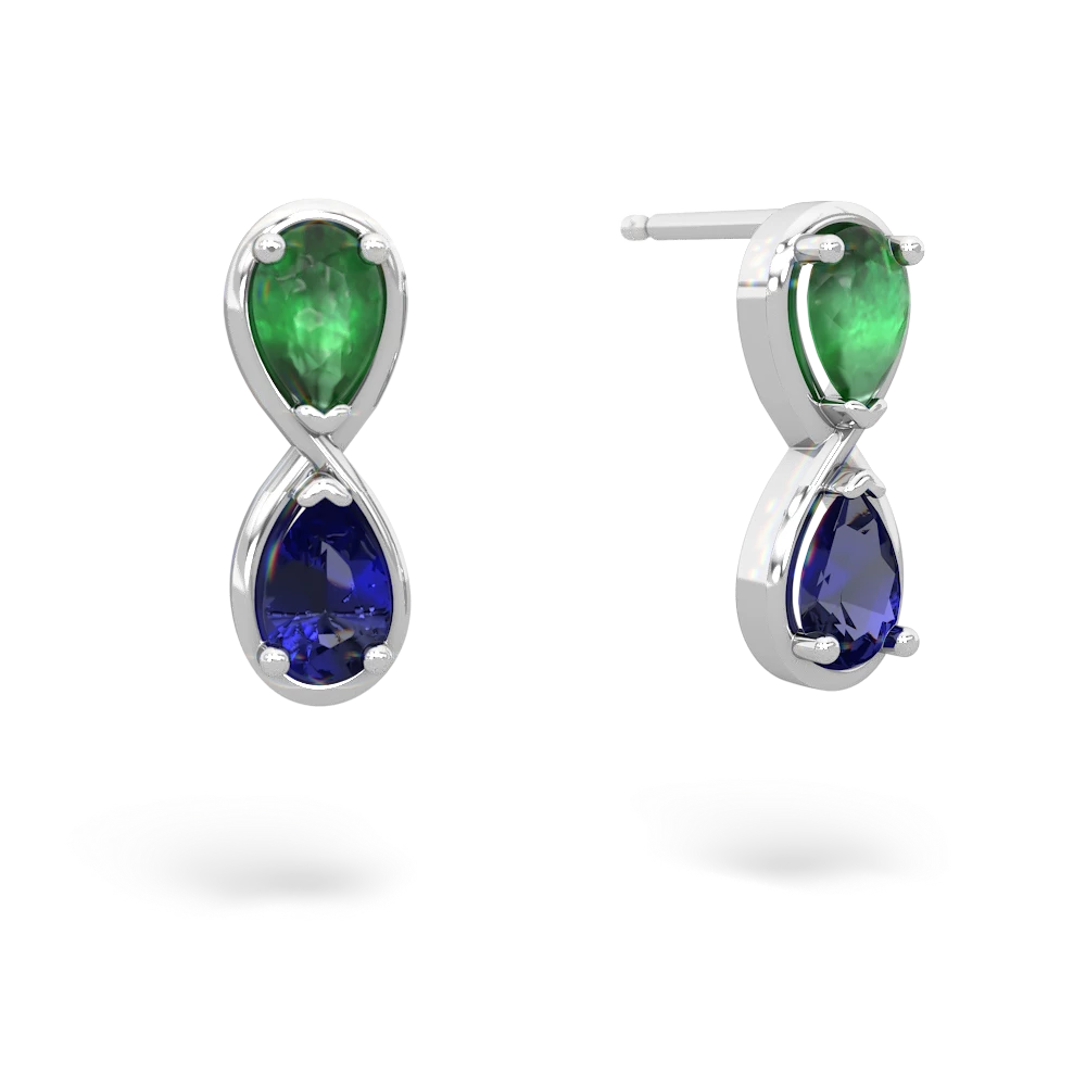 Emerald Infinity 14K White Gold earrings E5050