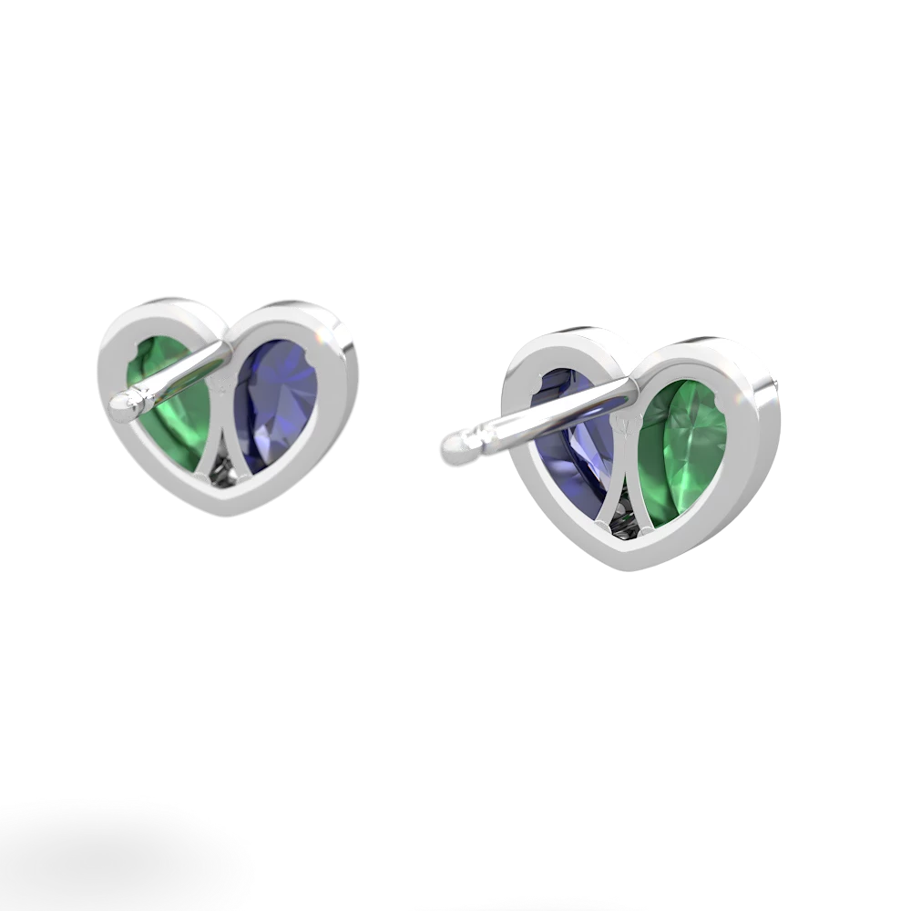 Emerald 'Our Heart' 14K White Gold earrings E5072