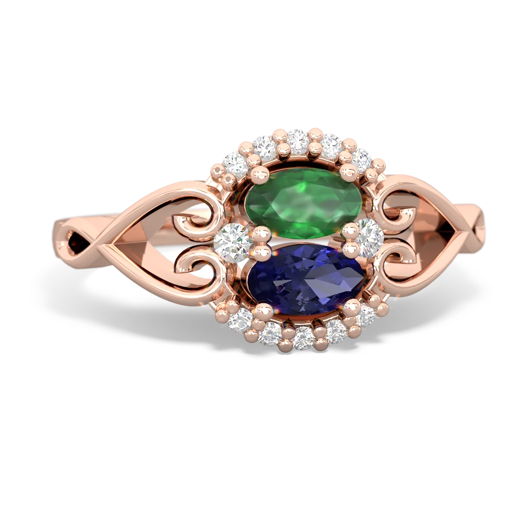 Emerald Love Nest 14K Rose Gold ring R5860