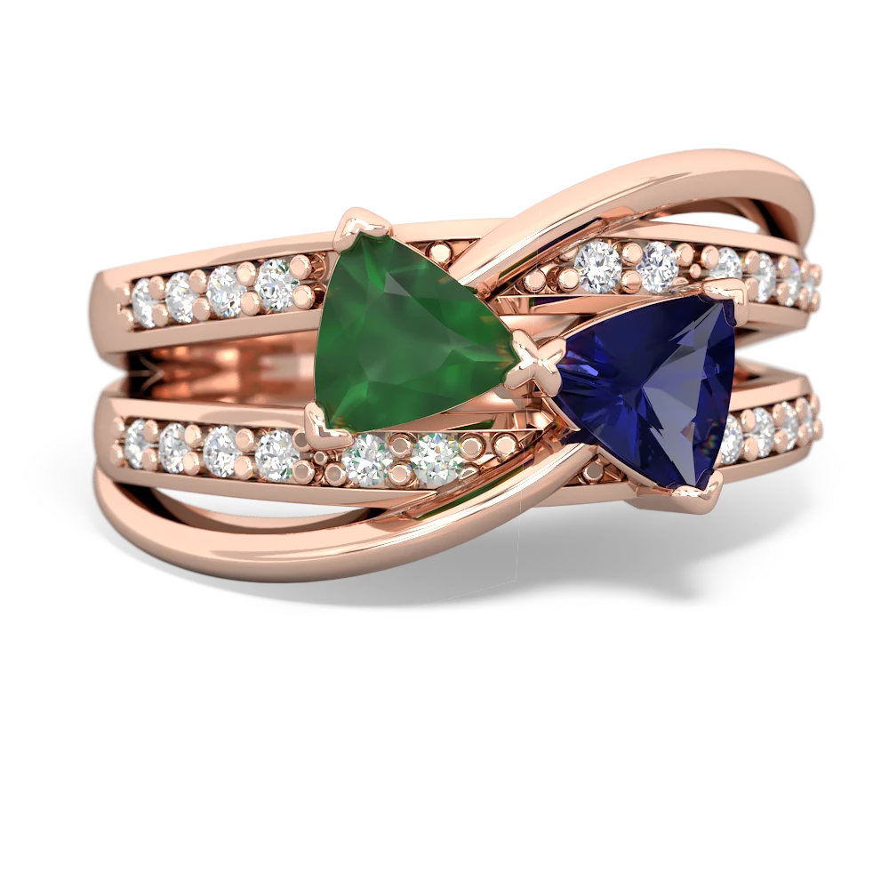 Emerald Bowtie 14K Rose Gold ring R2360