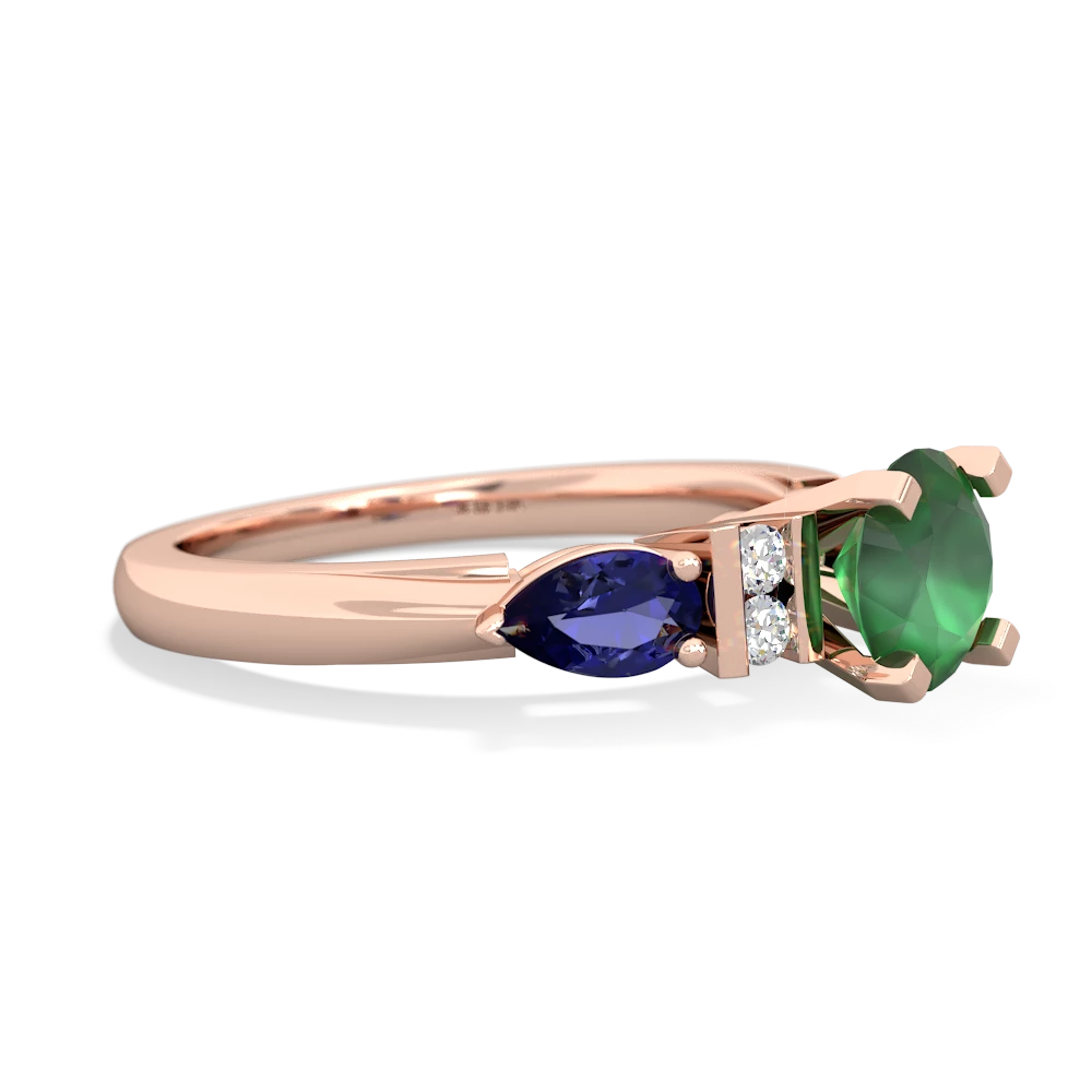 Emerald 6Mm Round Eternal Embrace Engagement 14K Rose Gold ring R2005