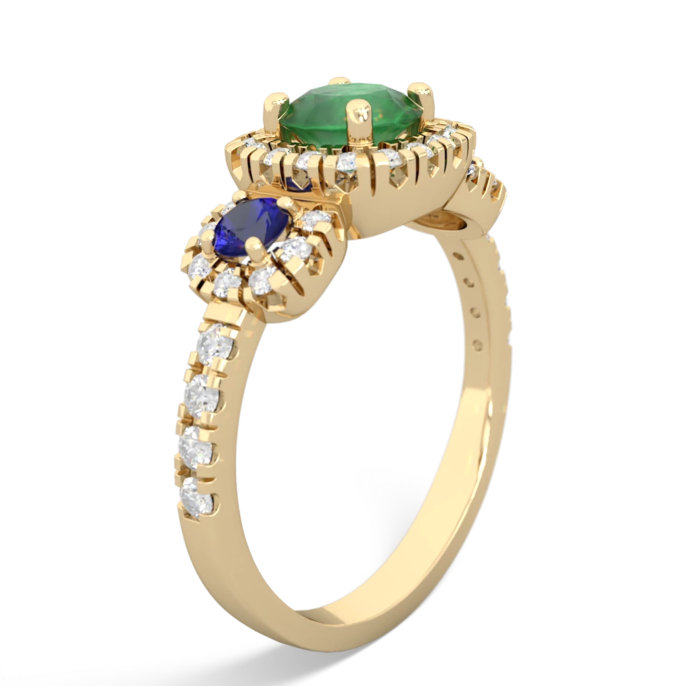 Emerald Regal Halo 14K Yellow Gold ring R5350