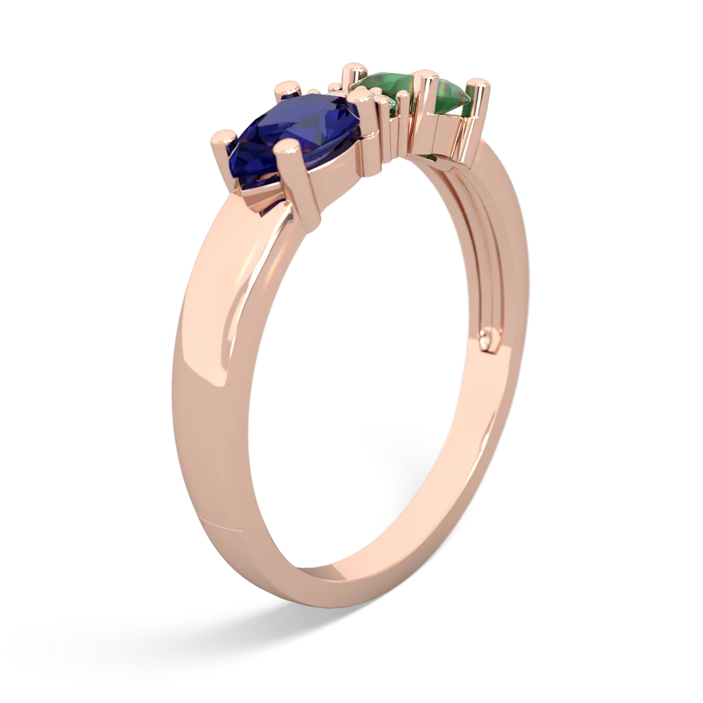 Emerald Pear Bowtie 14K Rose Gold ring R0865