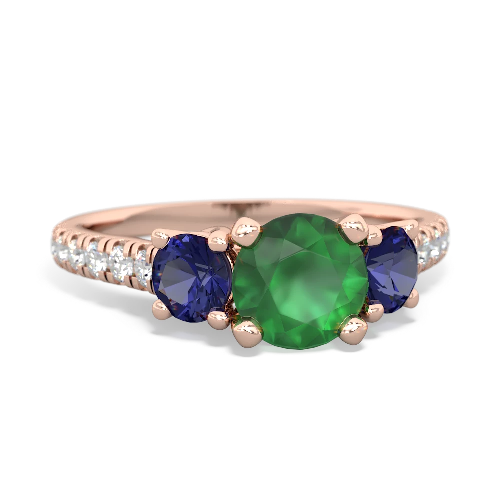 Emerald Pave Trellis 14K Rose Gold ring R5500