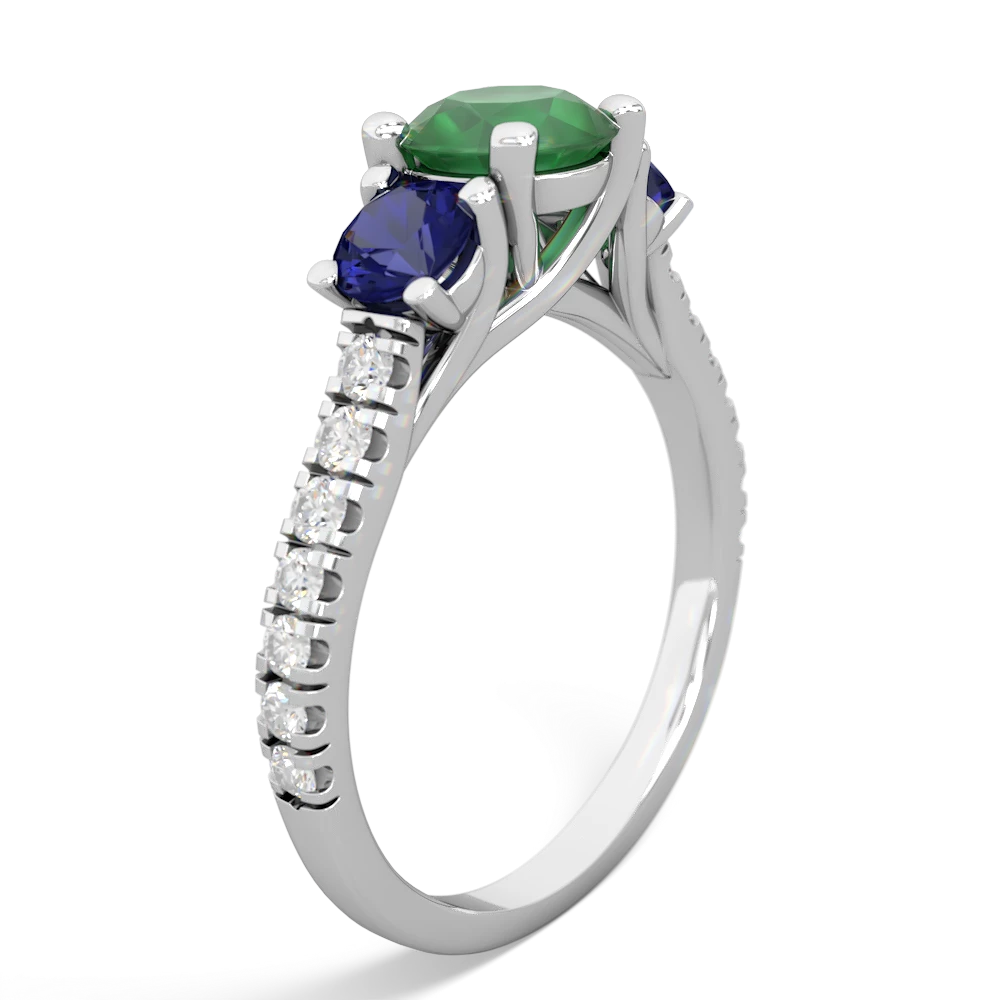 Emerald Pave Trellis 14K White Gold ring R5500