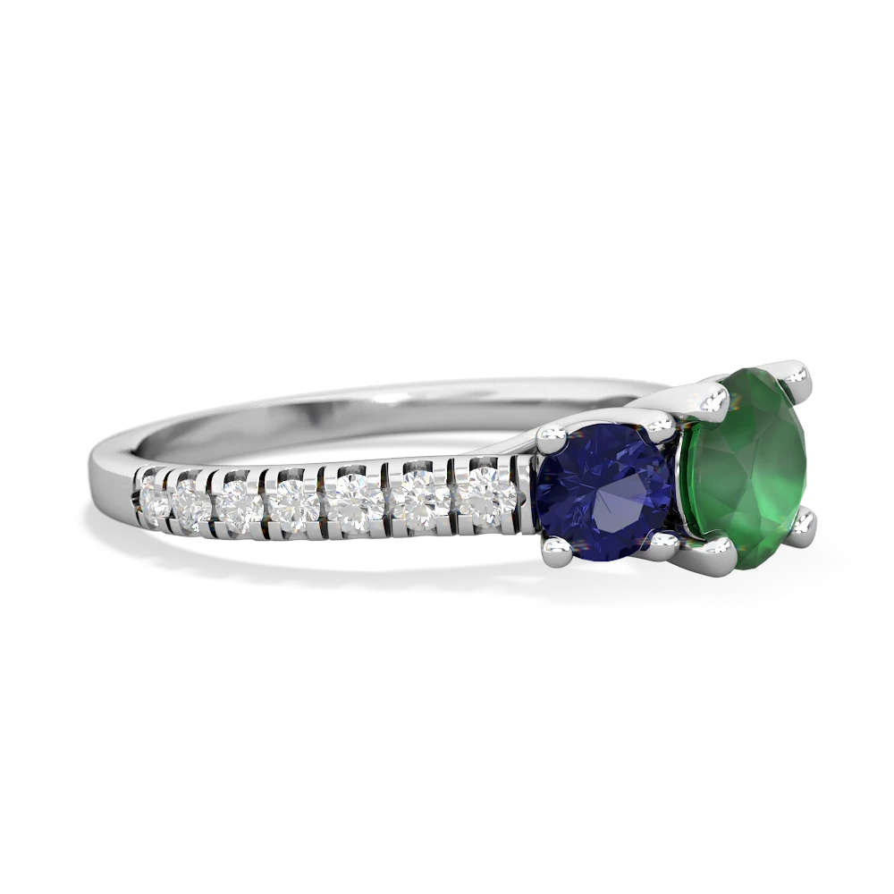 Emerald Pave Trellis 14K White Gold ring R5500