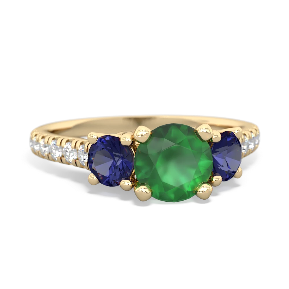 Emerald Pave Trellis 14K Yellow Gold ring R5500