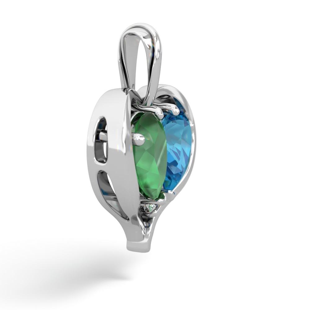 Emerald Two Become One 14K White Gold pendant P5330