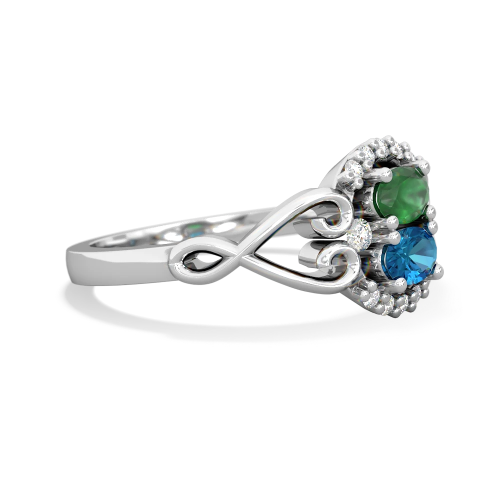 Emerald Love Nest 14K White Gold ring R5860