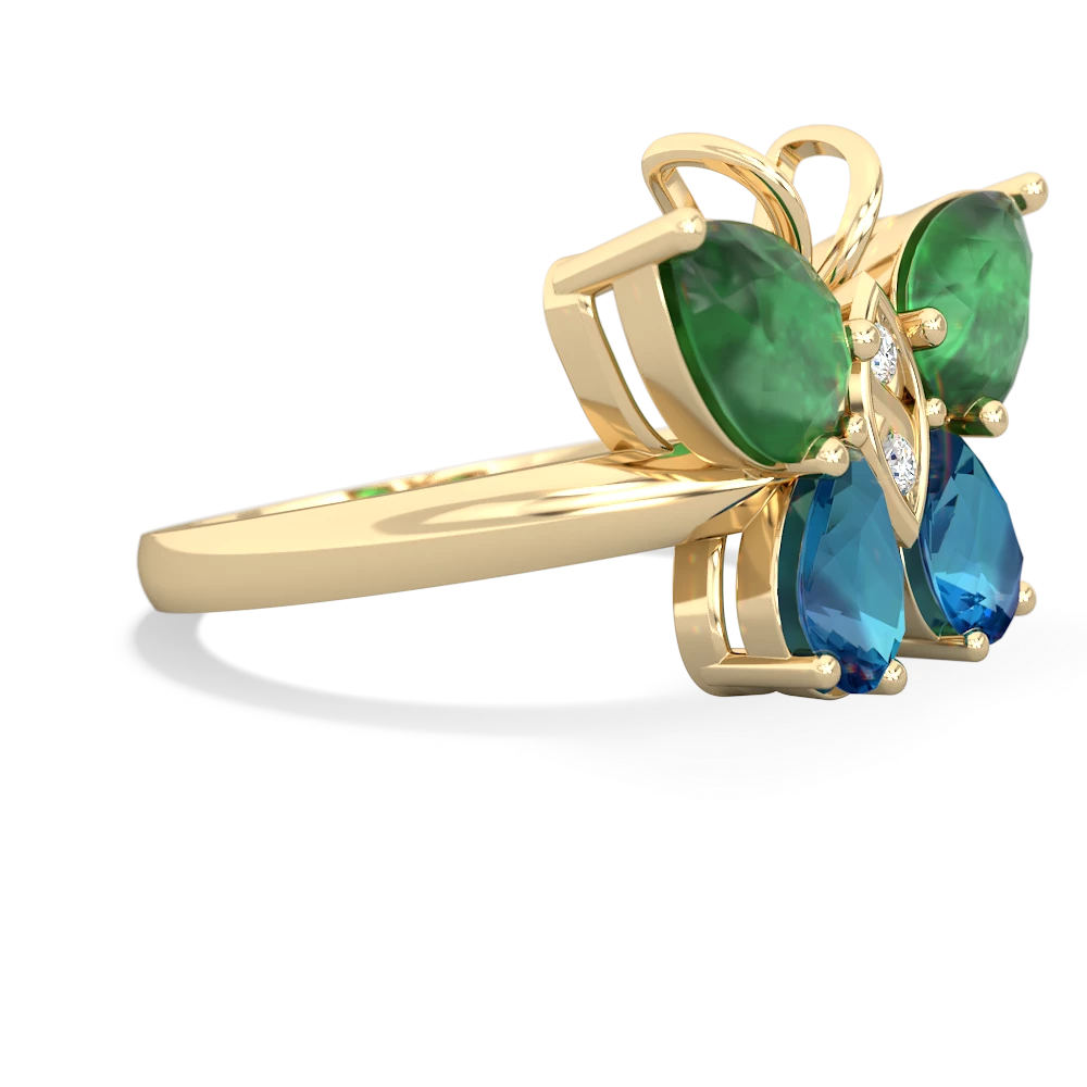 Emerald Butterfly 14K Yellow Gold ring R2215