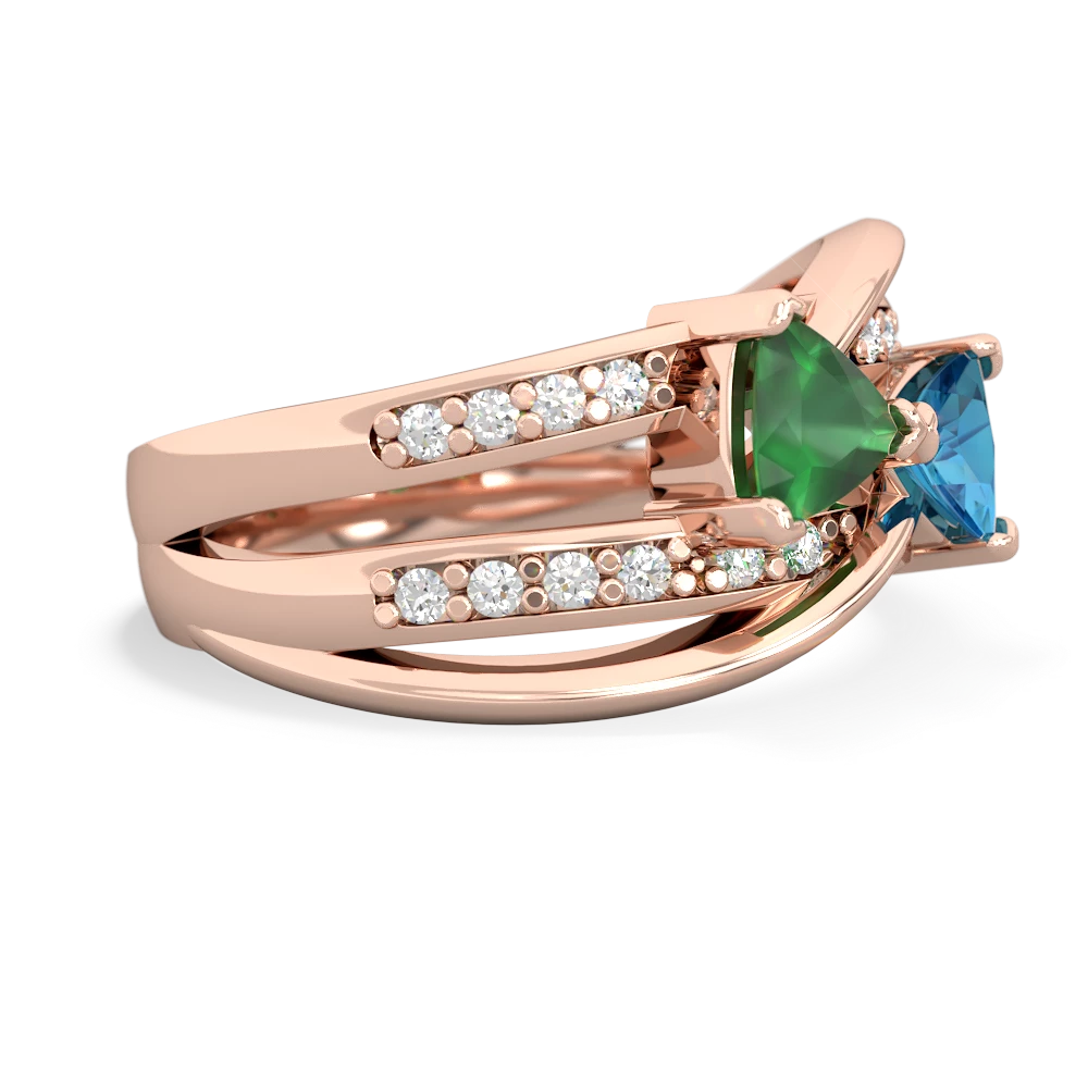 Emerald Bowtie 14K Rose Gold ring R2360