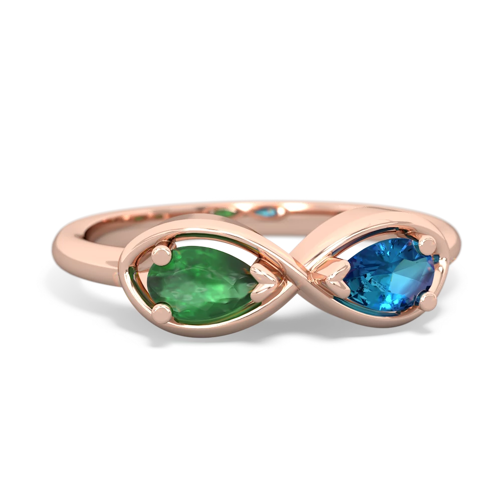 Emerald Infinity 14K Rose Gold ring R5050