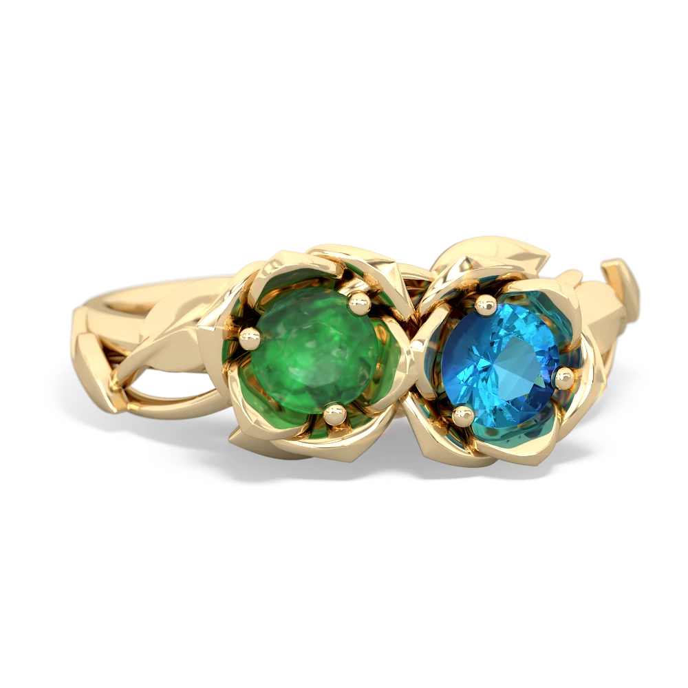 Emerald Rose Garden 14K Yellow Gold ring R5510