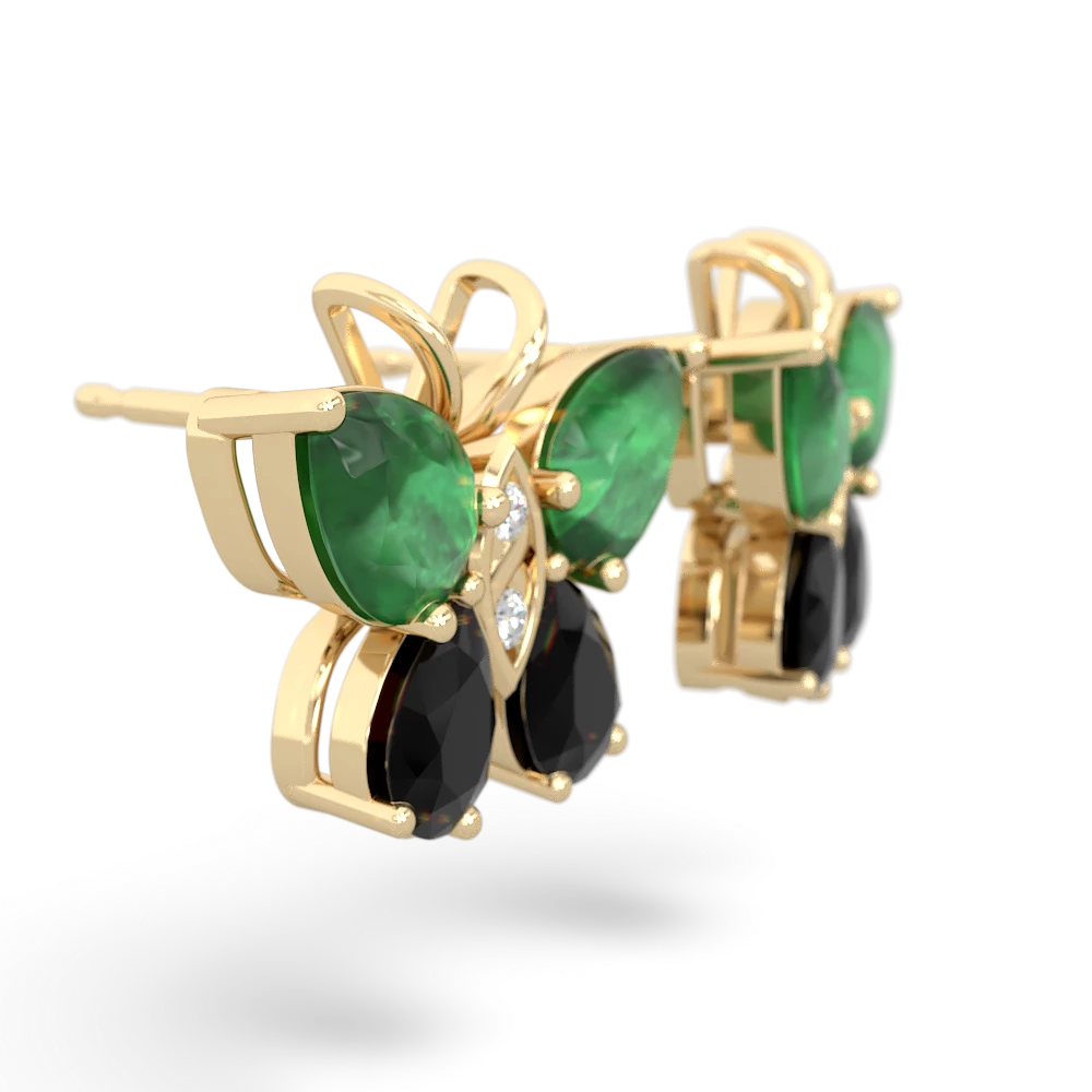 Emerald Butterfly 14K Yellow Gold earrings E2215