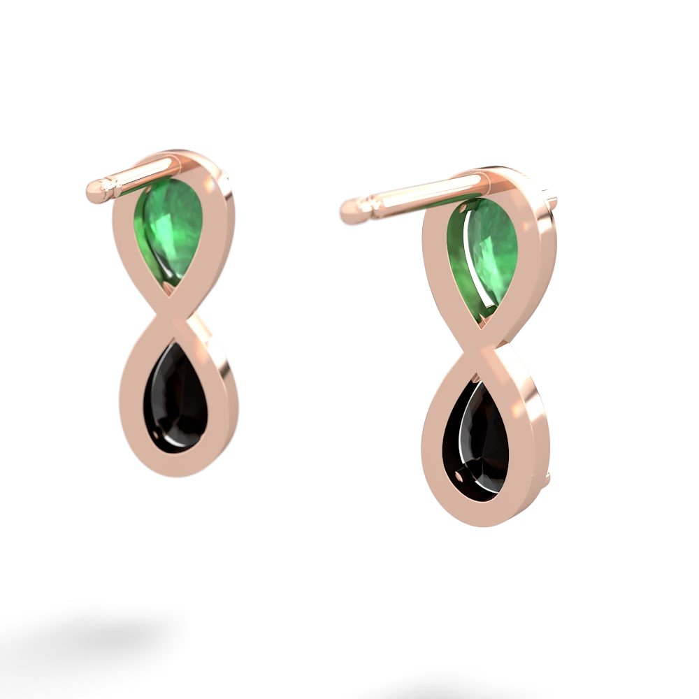 Emerald Infinity 14K Rose Gold earrings E5050