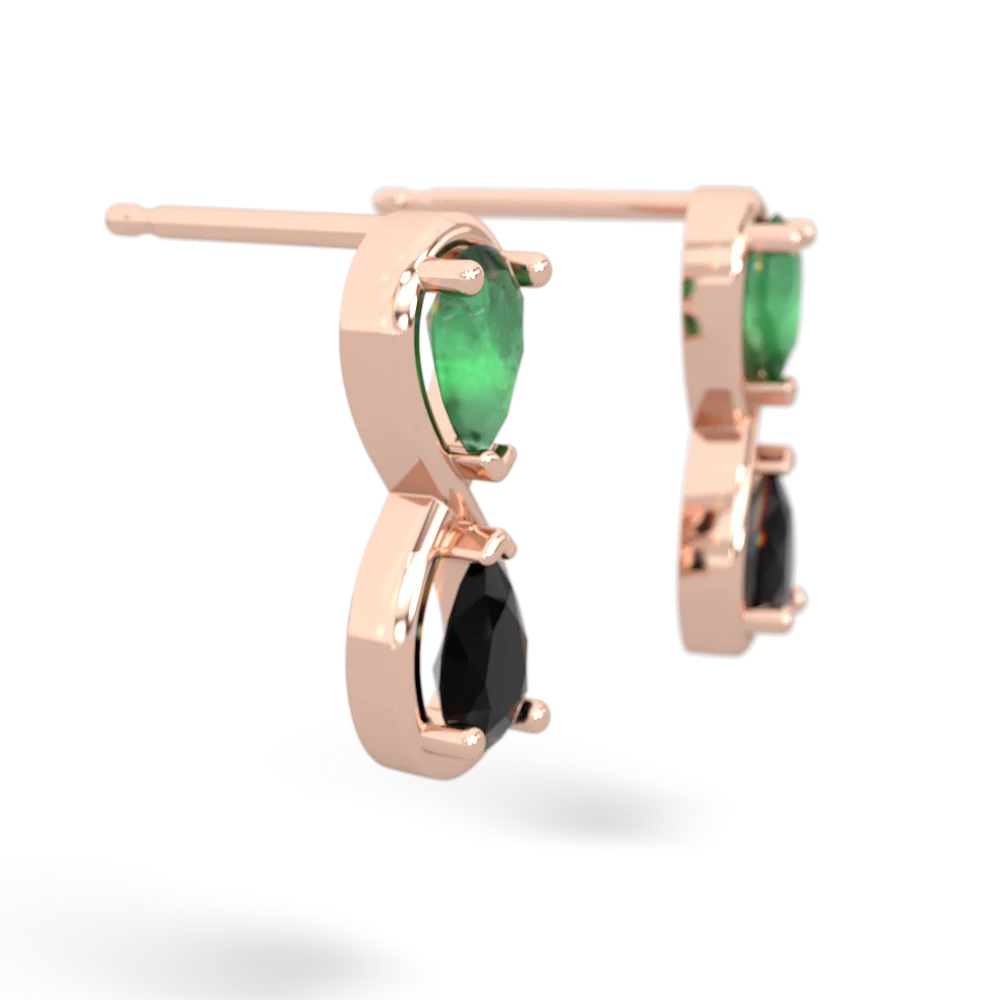 Emerald Infinity 14K Rose Gold earrings E5050