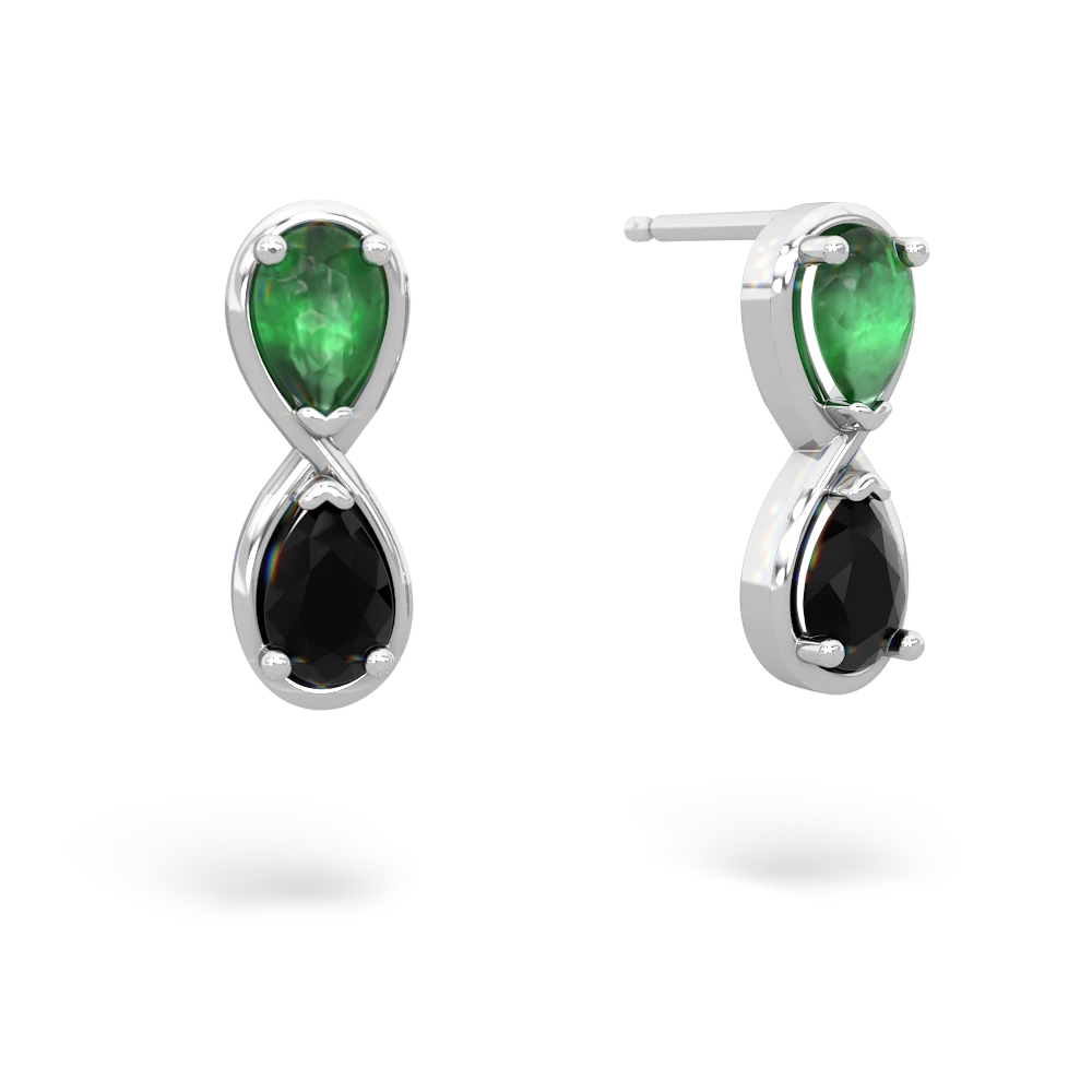 Emerald Infinity 14K White Gold earrings E5050