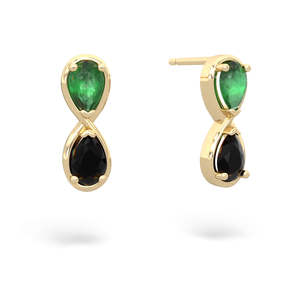 Emerald Infinity 14K Yellow Gold earrings E5050