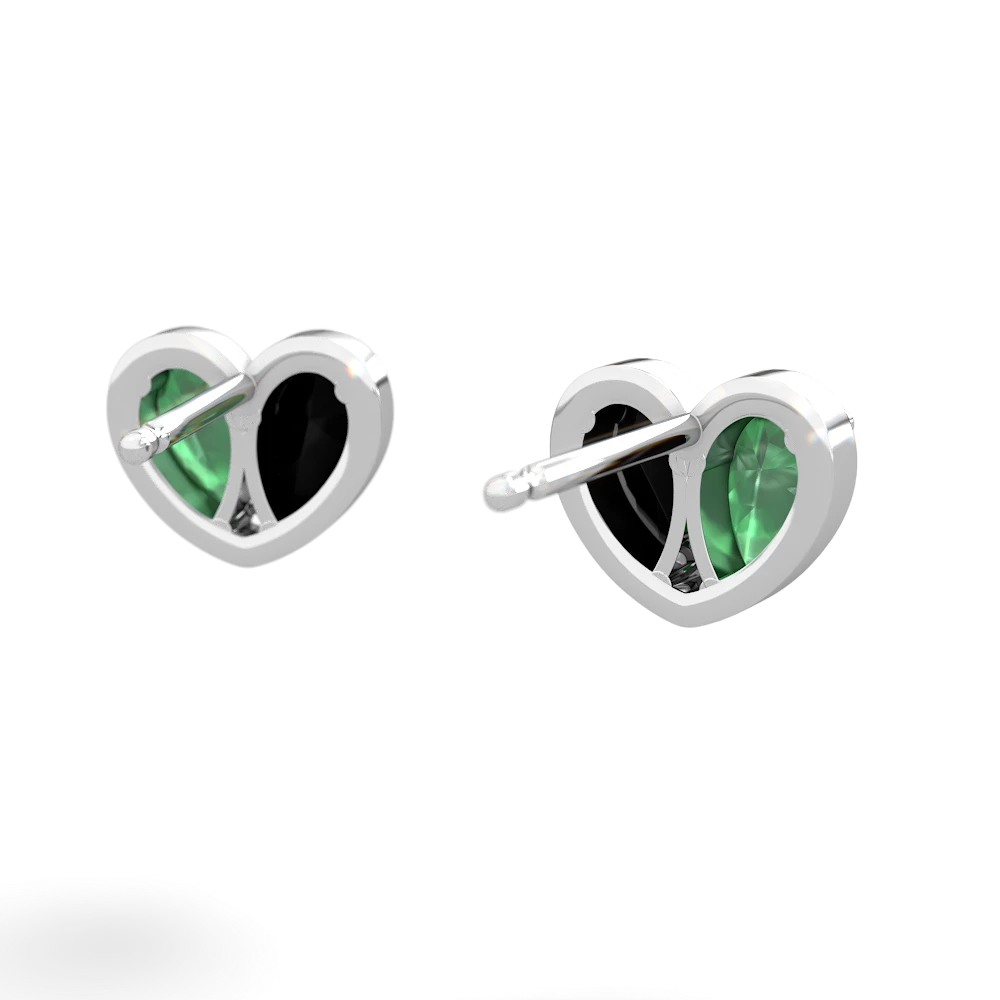 Emerald 'Our Heart' 14K White Gold earrings E5072