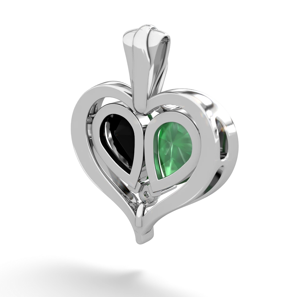 Emerald Two Become One 14K White Gold pendant P5330