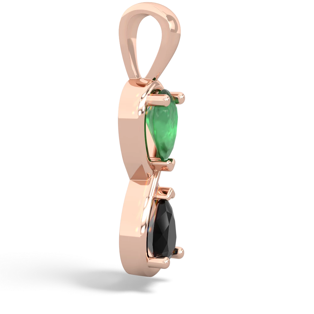 Emerald Infinity 14K Rose Gold pendant P5050