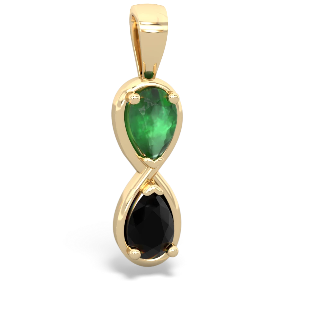 Emerald Infinity 14K Yellow Gold pendant P5050