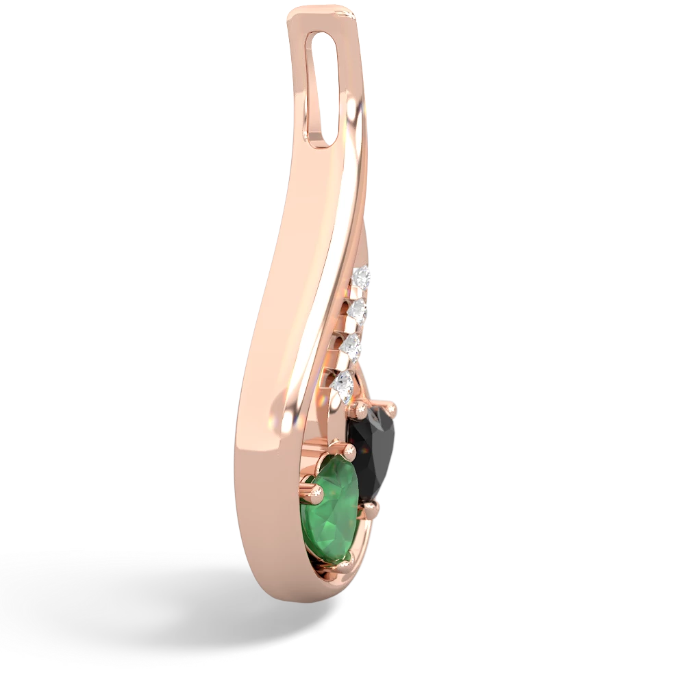 Emerald Keepsake Curves 14K Rose Gold pendant P5450