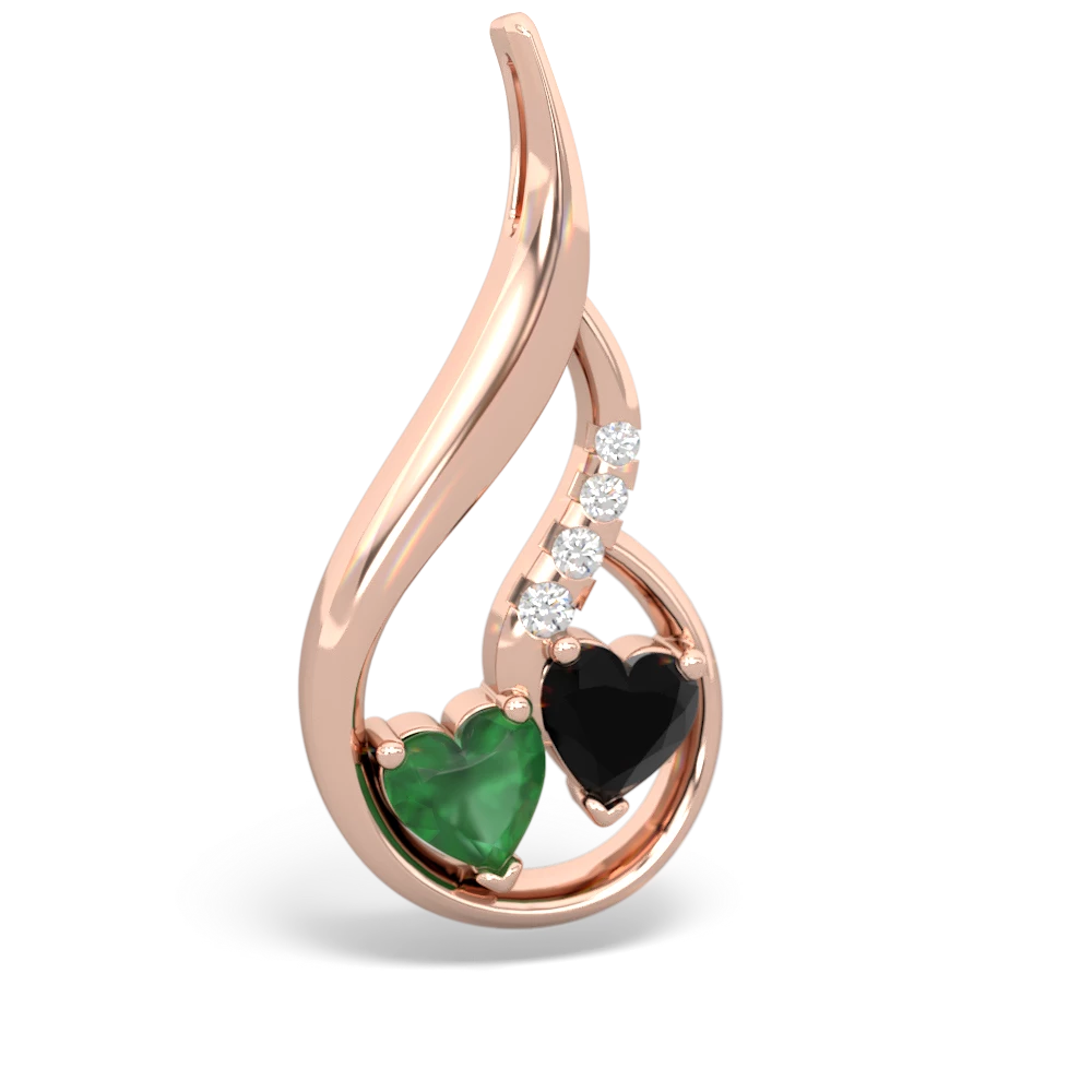 Emerald Keepsake Curves 14K Rose Gold pendant P5450