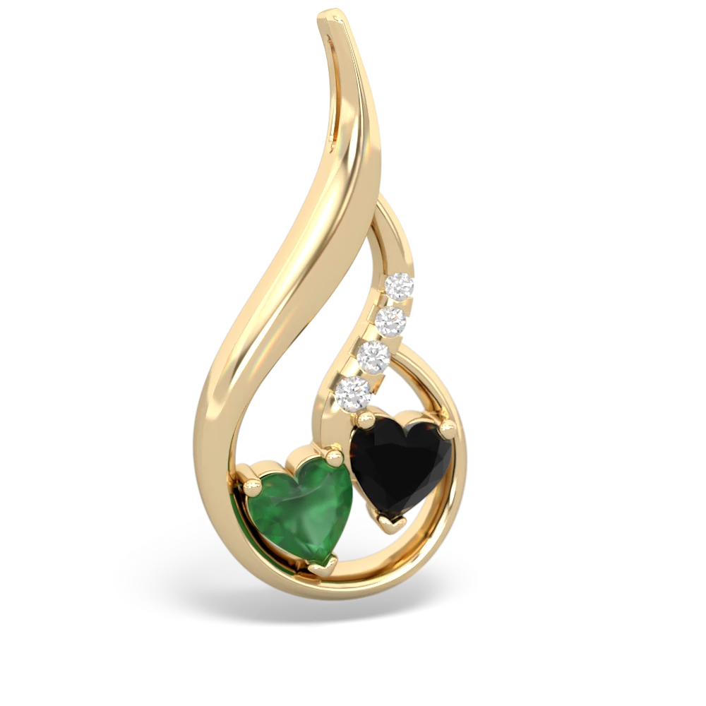 Emerald Keepsake Curves 14K Yellow Gold pendant P5450