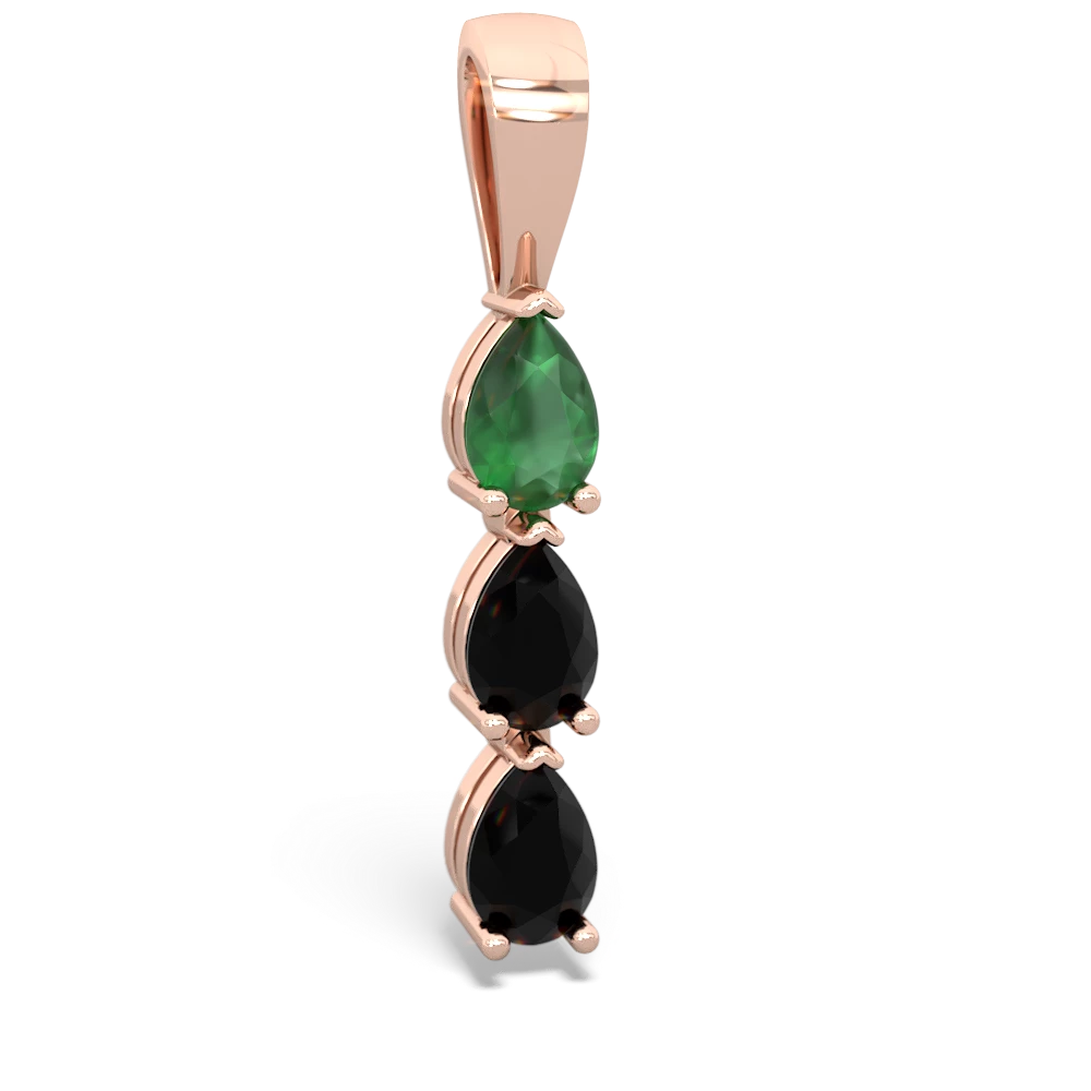 Emerald Dew Drops 14K Rose Gold pendant P2251