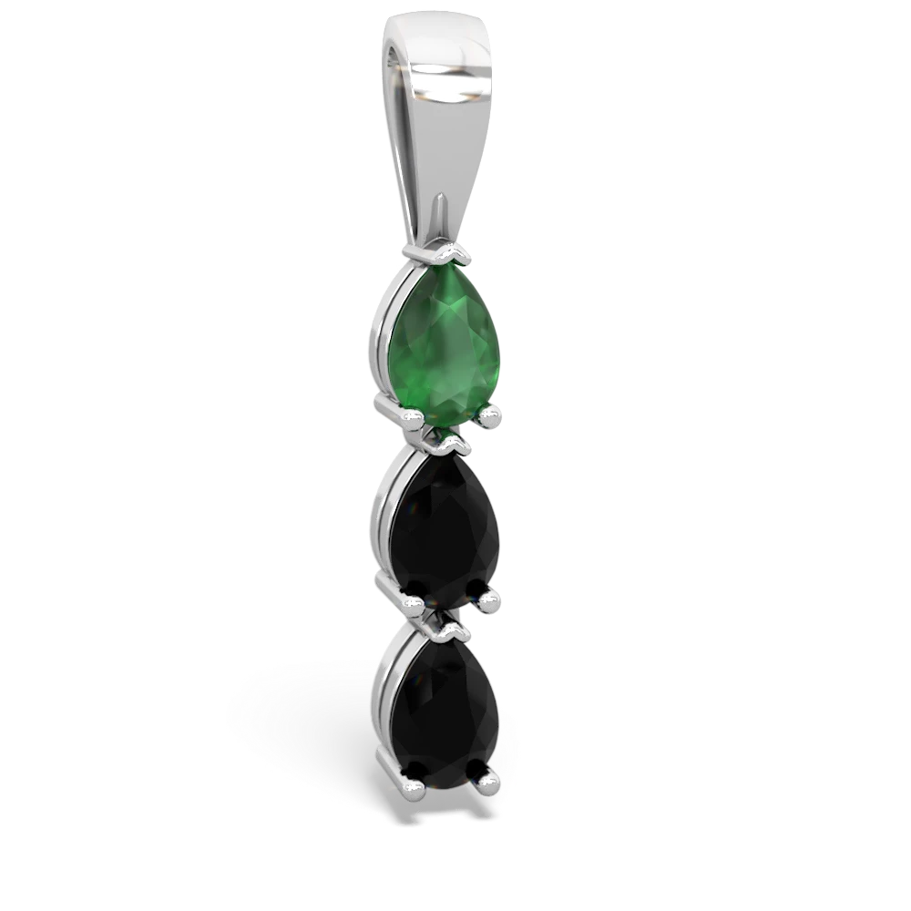 Emerald Dew Drops 14K White Gold pendant P2251