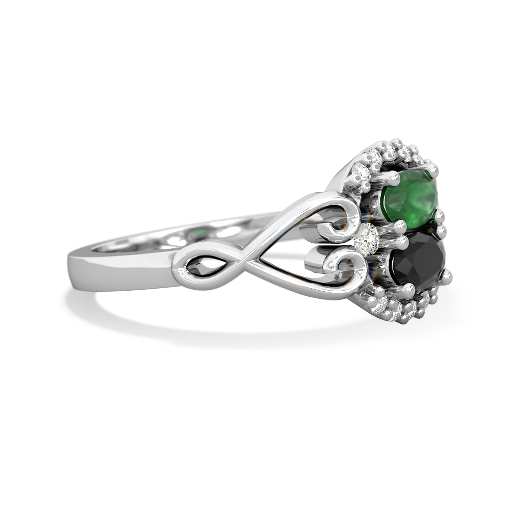 Emerald Love Nest 14K White Gold ring R5860