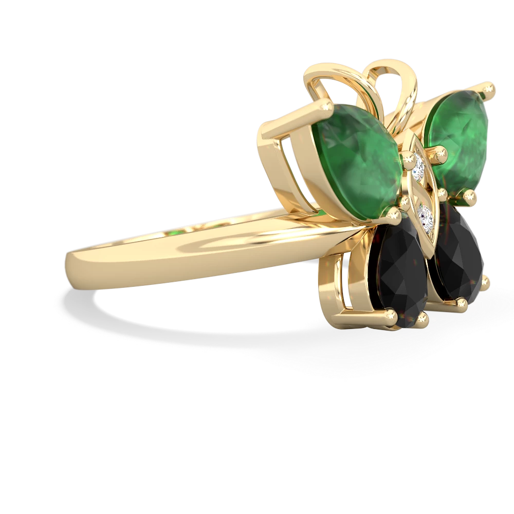 Emerald Butterfly 14K Yellow Gold ring R2215