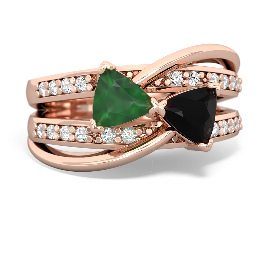 Emerald Bowtie 14K Rose Gold ring R2360