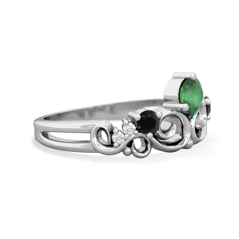 Emerald Crown Keepsake 14K White Gold ring R5740