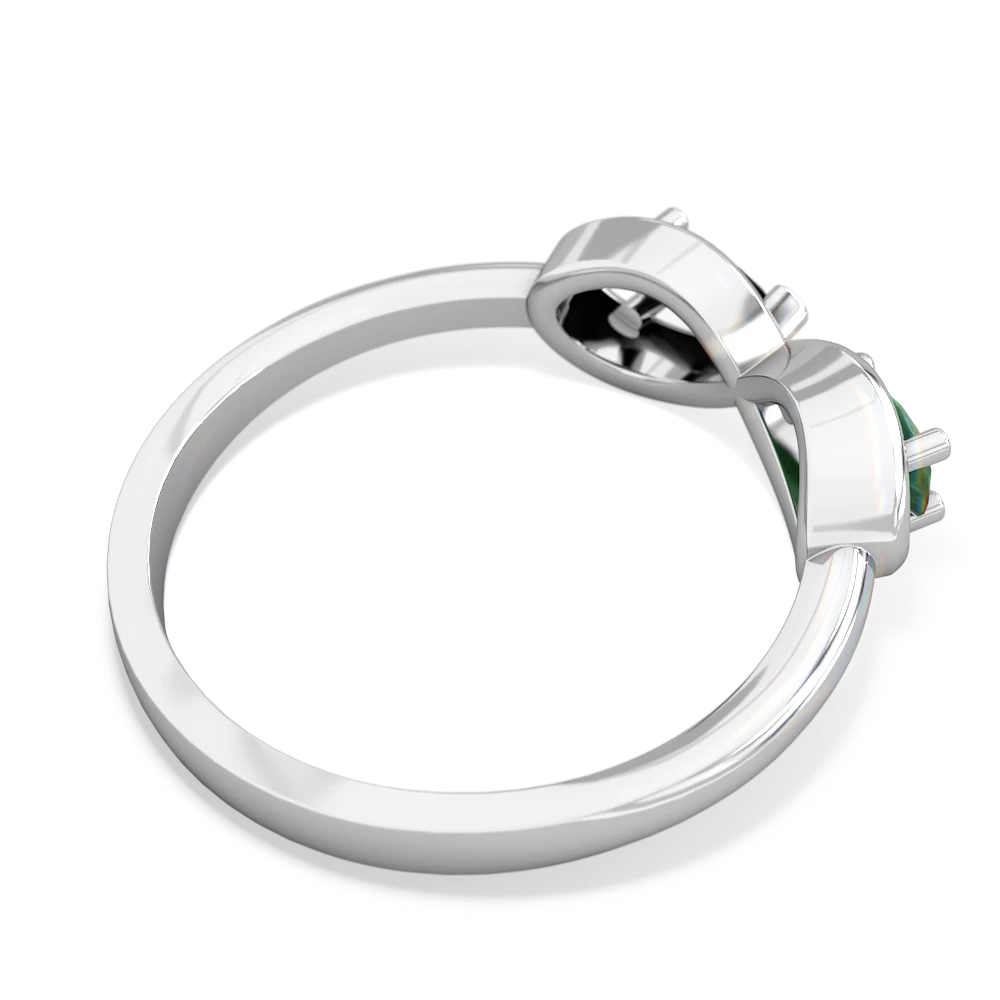 Emerald Infinity 14K White Gold ring R5050