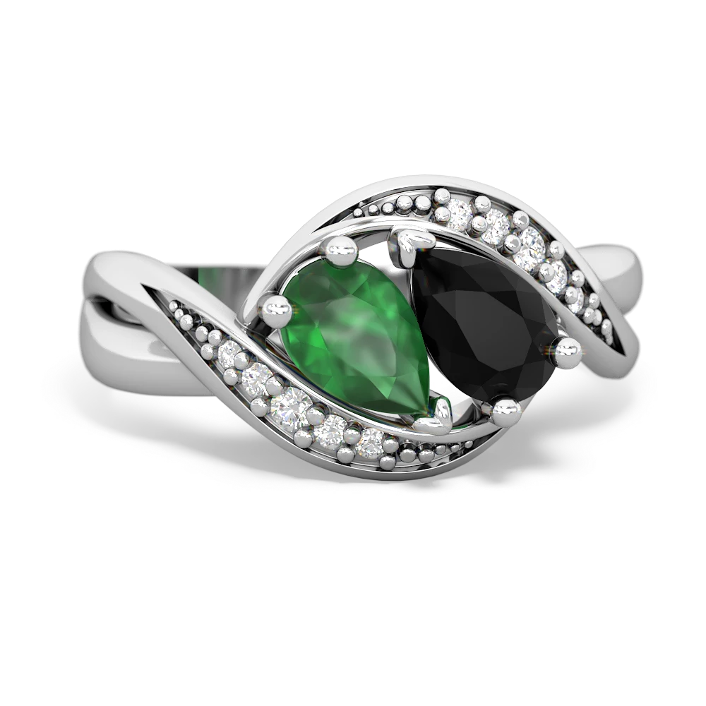 Emerald Summer Winds 14K White Gold ring R5342