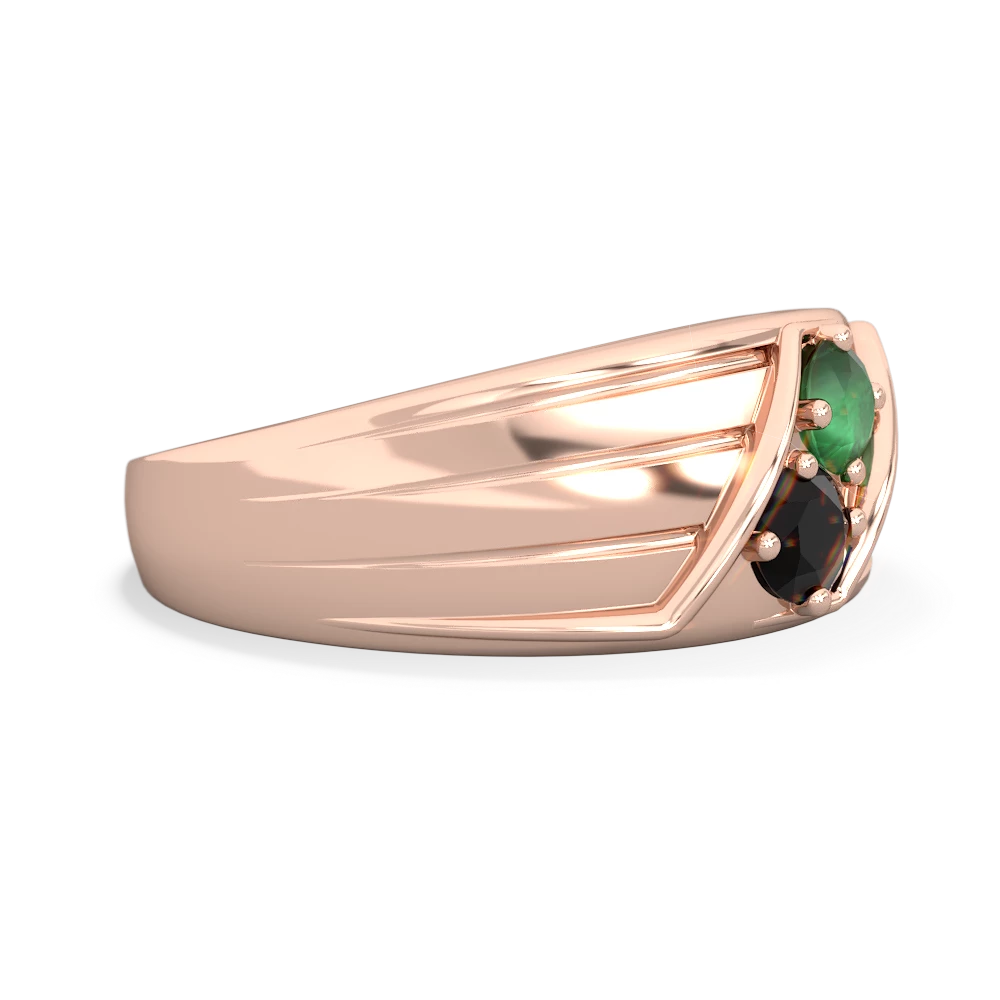 Emerald Men's Streamline 14K Rose Gold ring R0460