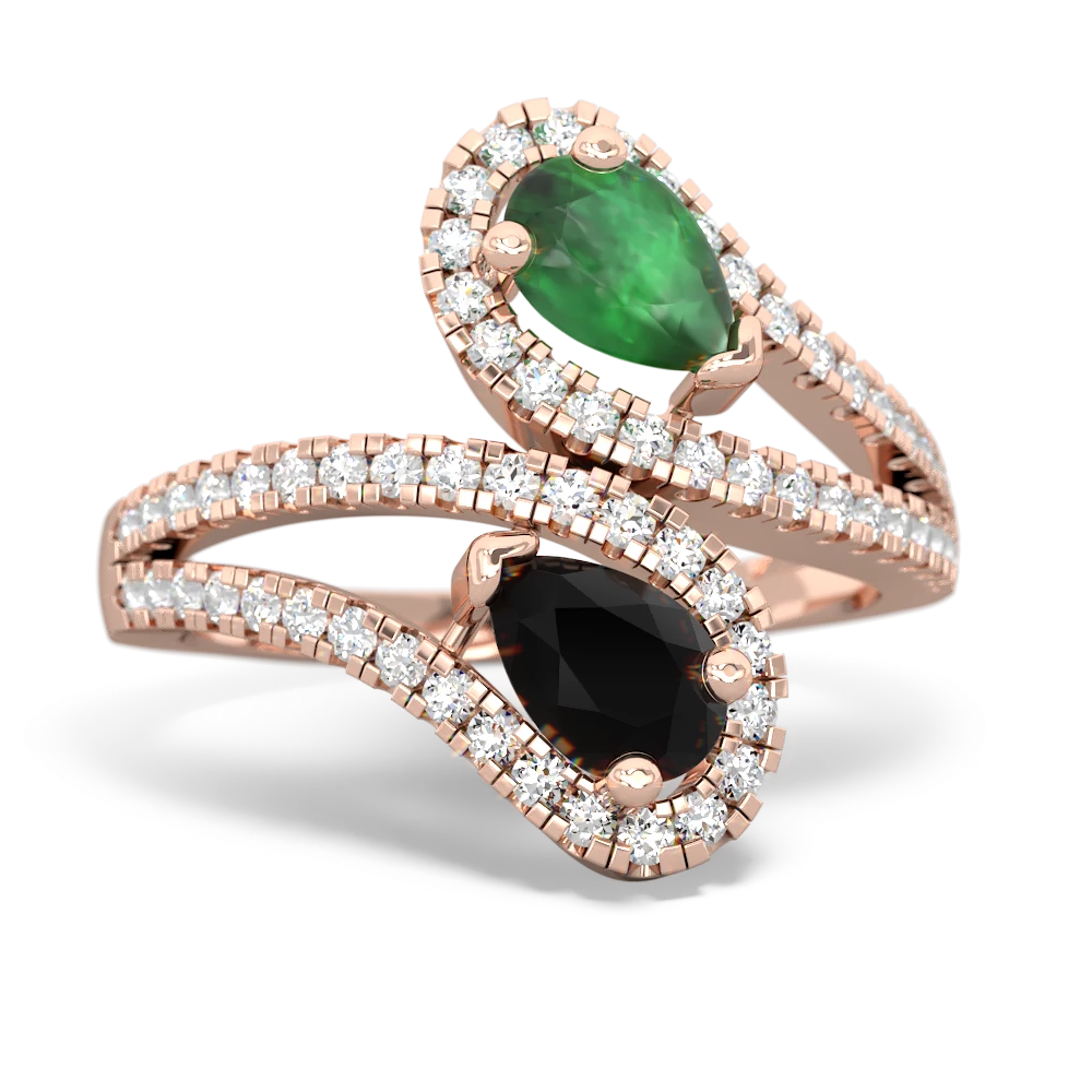 Emerald Diamond Dazzler 14K Rose Gold ring R3000