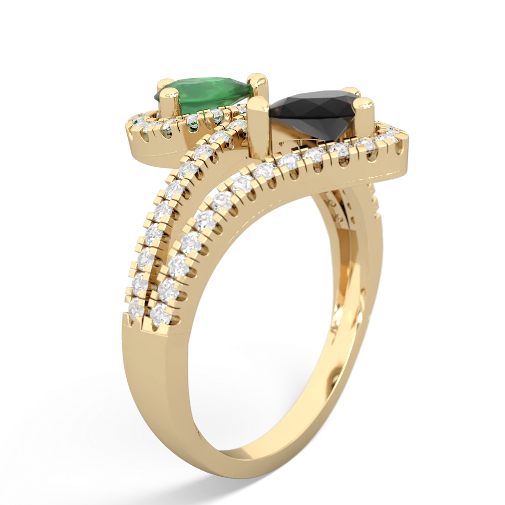 Emerald Diamond Dazzler 14K Yellow Gold ring R3000