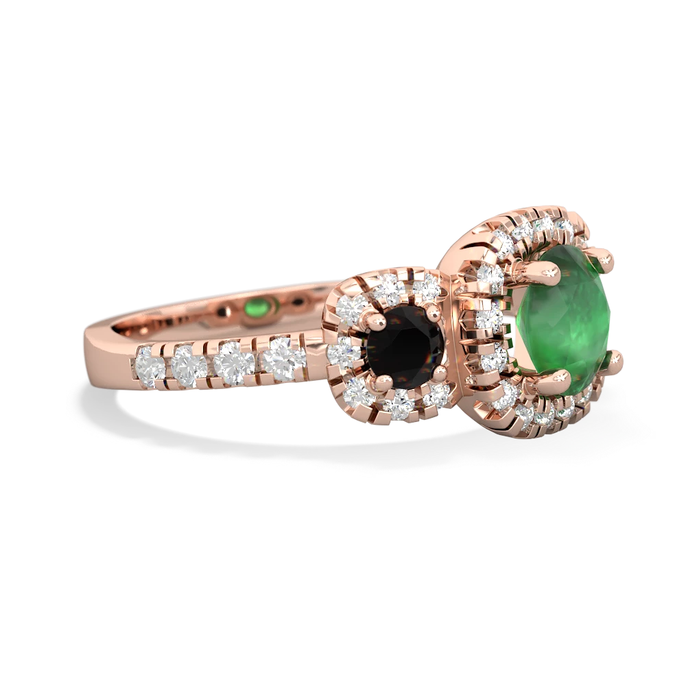 Emerald Regal Halo 14K Rose Gold ring R5350