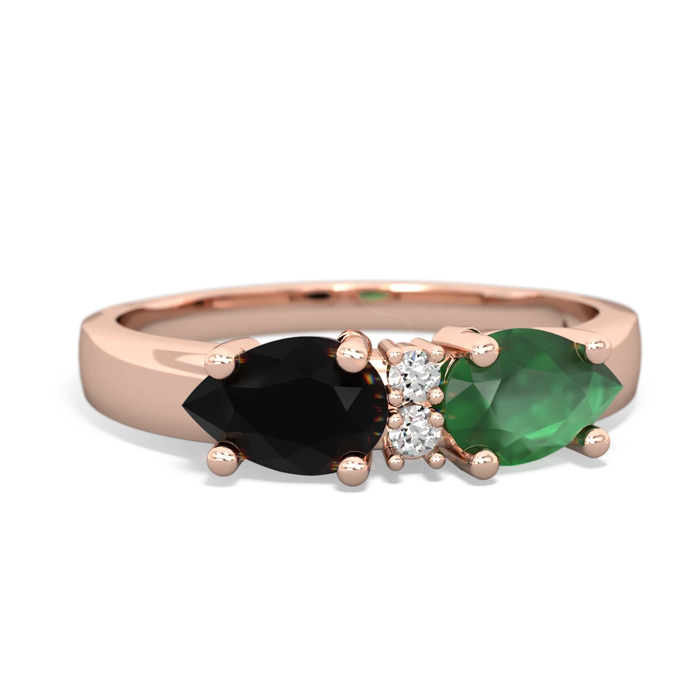 Emerald Pear Bowtie 14K Rose Gold ring R0865