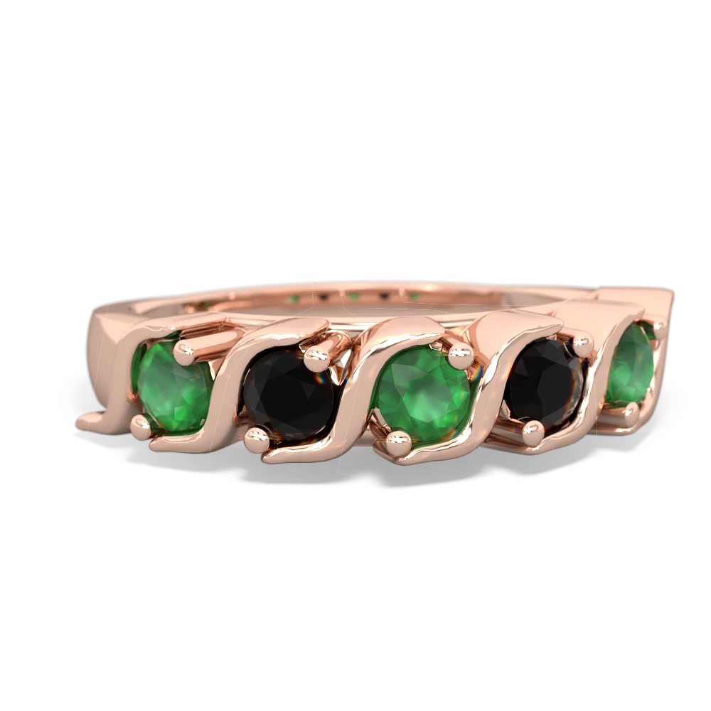 Emerald Anniversary Band 14K Rose Gold ring R2089