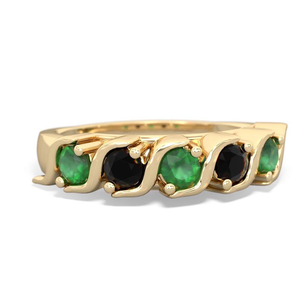 Emerald Anniversary Band 14K Yellow Gold ring R2089